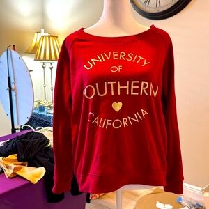 USC Trojan maroon colored college sweatshirt